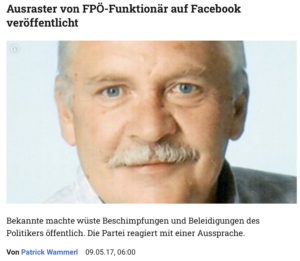 "Kurier" zum FPÖ-Gemeinderat Heinz Fiala (9.5.17)