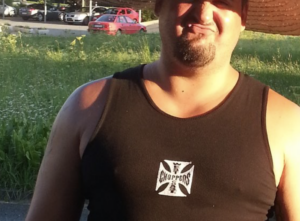 Ewald Ortner mit WC Choppers-T-Shirt (Screenshot FB 27.7.21)