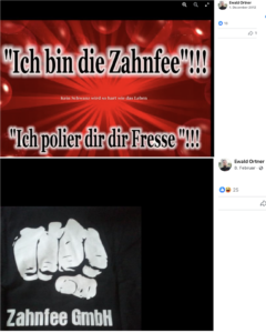 Ewald Ortner Zahnfee-Postings (Screenshots FB 12.2012 u. 2.2024)