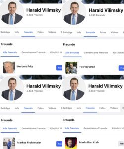 FB-Freunde von Vilimsky: Herbert Fritz, Petr Bystron, Markus Frohnmaier, Maxililian Krah