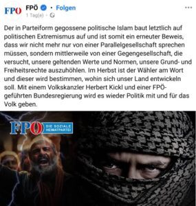 Die FPÖ empört sich über IPÖ (Screenshot FB 24.6.24)